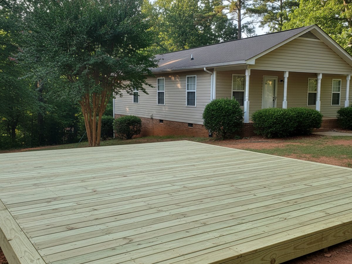 Oasis Deck Co crew at work on a home in Mableton, GA